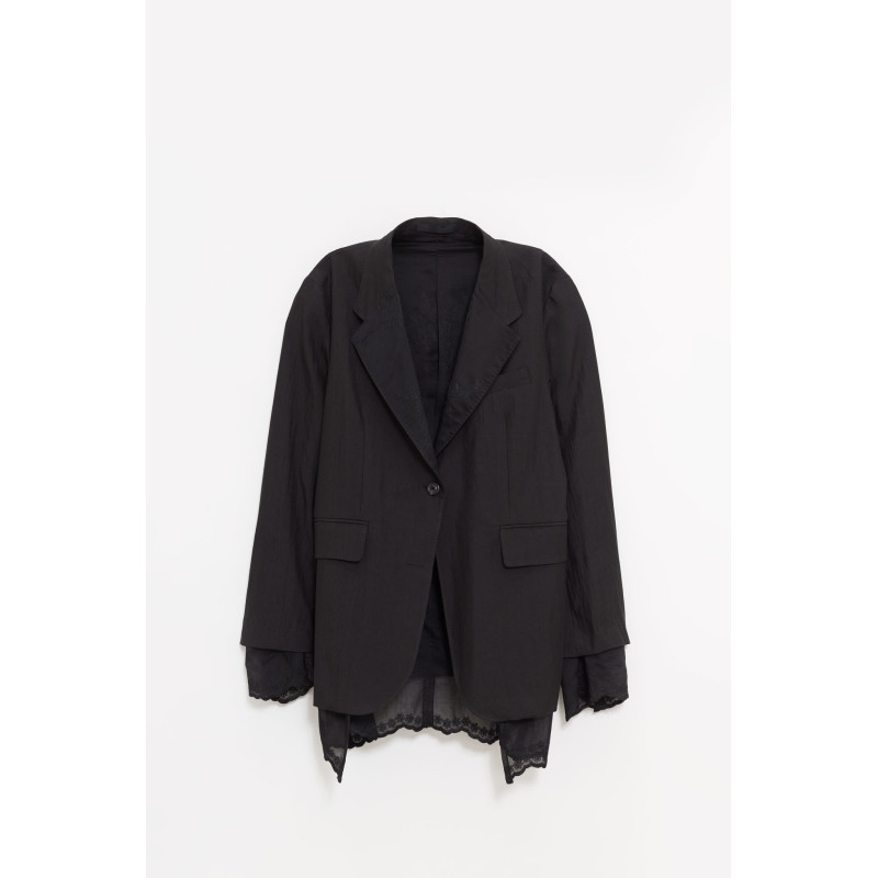 OUR LEGACY SOOT BLACK TECHFLAX REVERSIBLE DRIP BLAZER